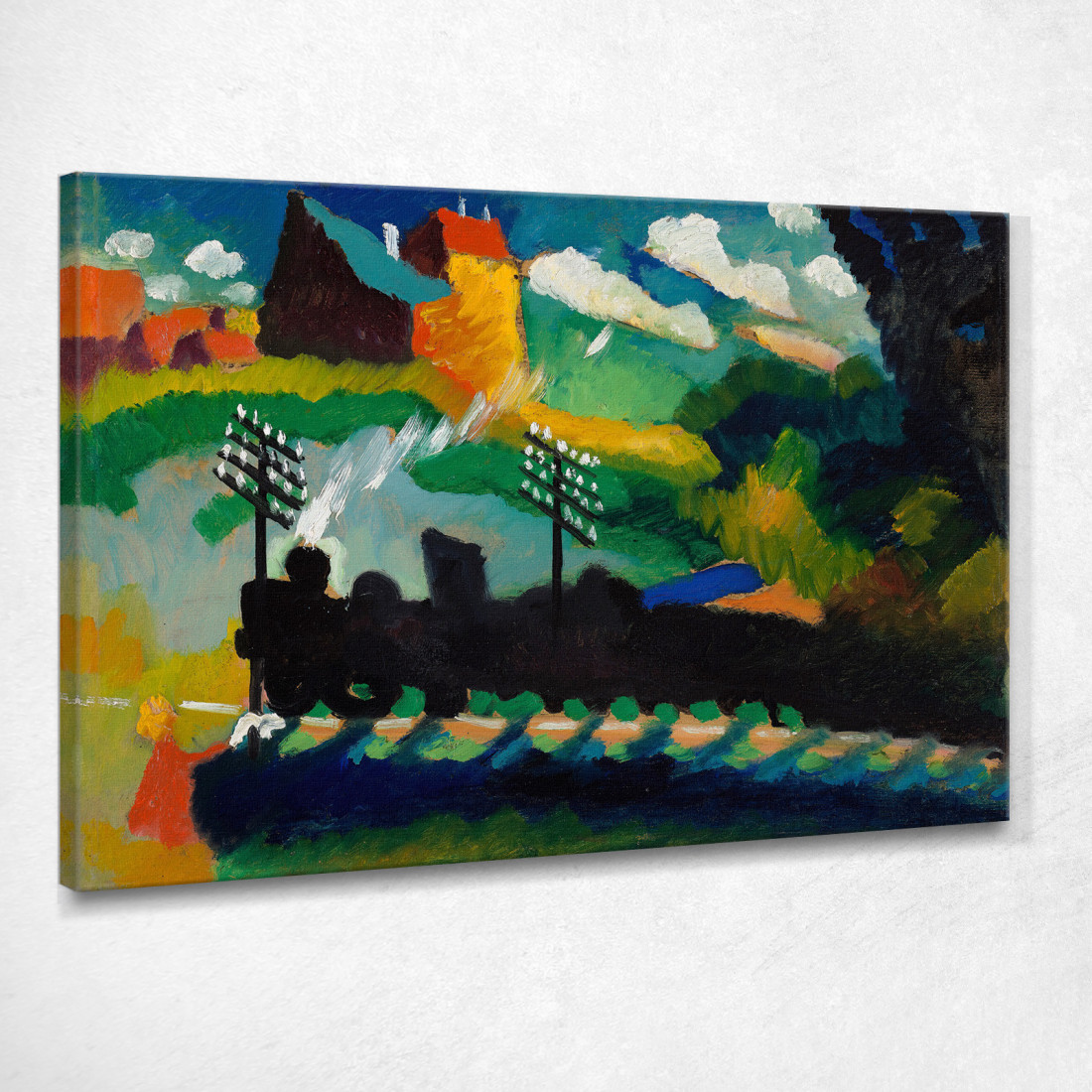 Ferrovia A Murnau Wassily Kandinsky wk195 quadro stampato su tela Ferrovia A Murnau Wassily Kandinsky wk195 quadro stampato su tela