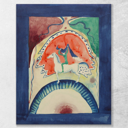 Disegno Per La Copertina Dell'Almanacco Il Cavaliere Azzurro Wassily Kandinsky wk270 quadro stampato su tela