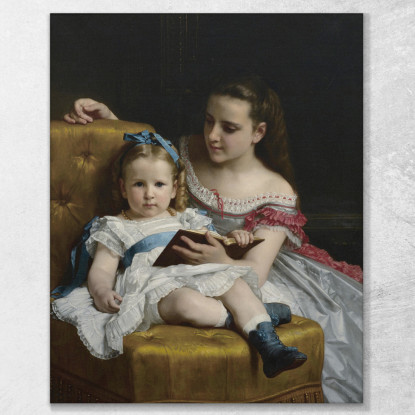 Un Ritratto Di Eva E Frances Johnston William Bouguereau wbg2 quadro stampato su tela