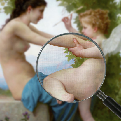 Una Giovane Ragazza Che Si Difende Dall'Eros William Bouguereau wbg4 quadro stampato su tela