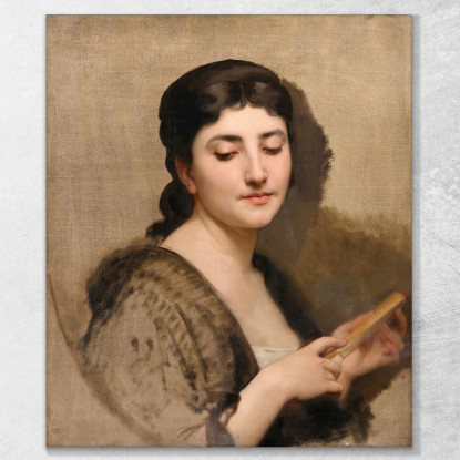 Una Giovane Donna Con Un Ventaglio William Bouguereau wbg5 quadro stampato su tela