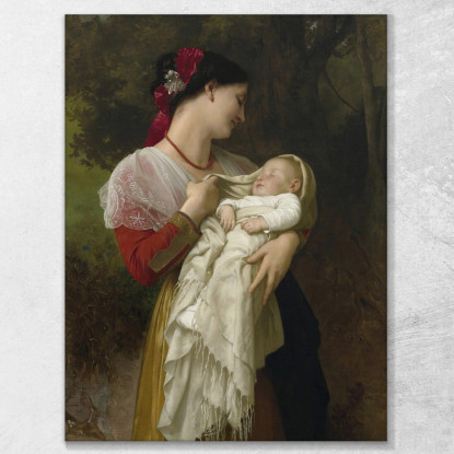 Ammirazione Materna William Bouguereau wbg7 quadro stampato su tela
