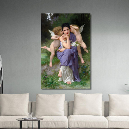 Canzoni Primaverili William Bouguereau wbg25 quadro stampato su tela