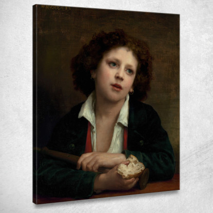 Bambino Italiano Con In Mano Una Crosta Di Pane William Bouguereau wbg33 quadro stampato su tela