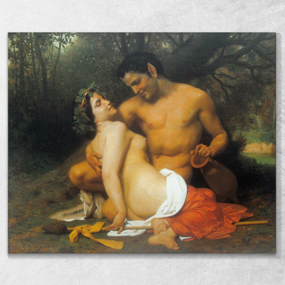 Fauno E Baccante William Bouguereau wbg38 quadro stampato su tela