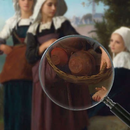 Ragazze Fouesnant Di Ritorno Dal Mercato William Bouguereau wbg41 quadro stampato su tela