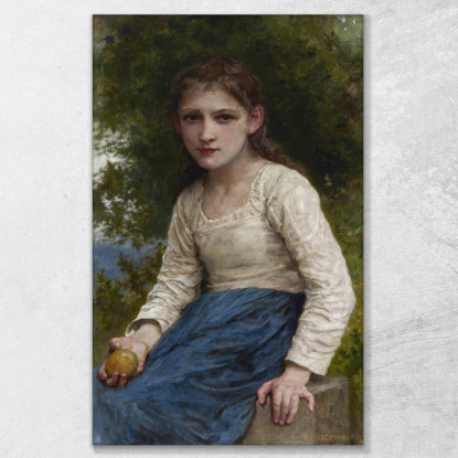 Ragazza Con Una Mela William Bouguereau wbg45 quadro stampato su tela
