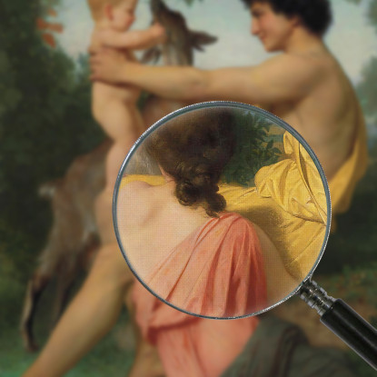 Antico Idillio Familiare William Bouguereau wbg47 quadro stampato su tela