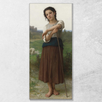 Giovane Pastorella In Piedi William Bouguereau wbg53 quadro stampato su tela