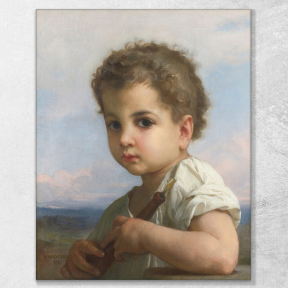 Suonatore Di Flauto William Bouguereau wbg59 quadro stampato su tela