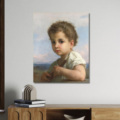 Suonatore Di Flauto William Bouguereau wbg59 quadro stampato su tela
