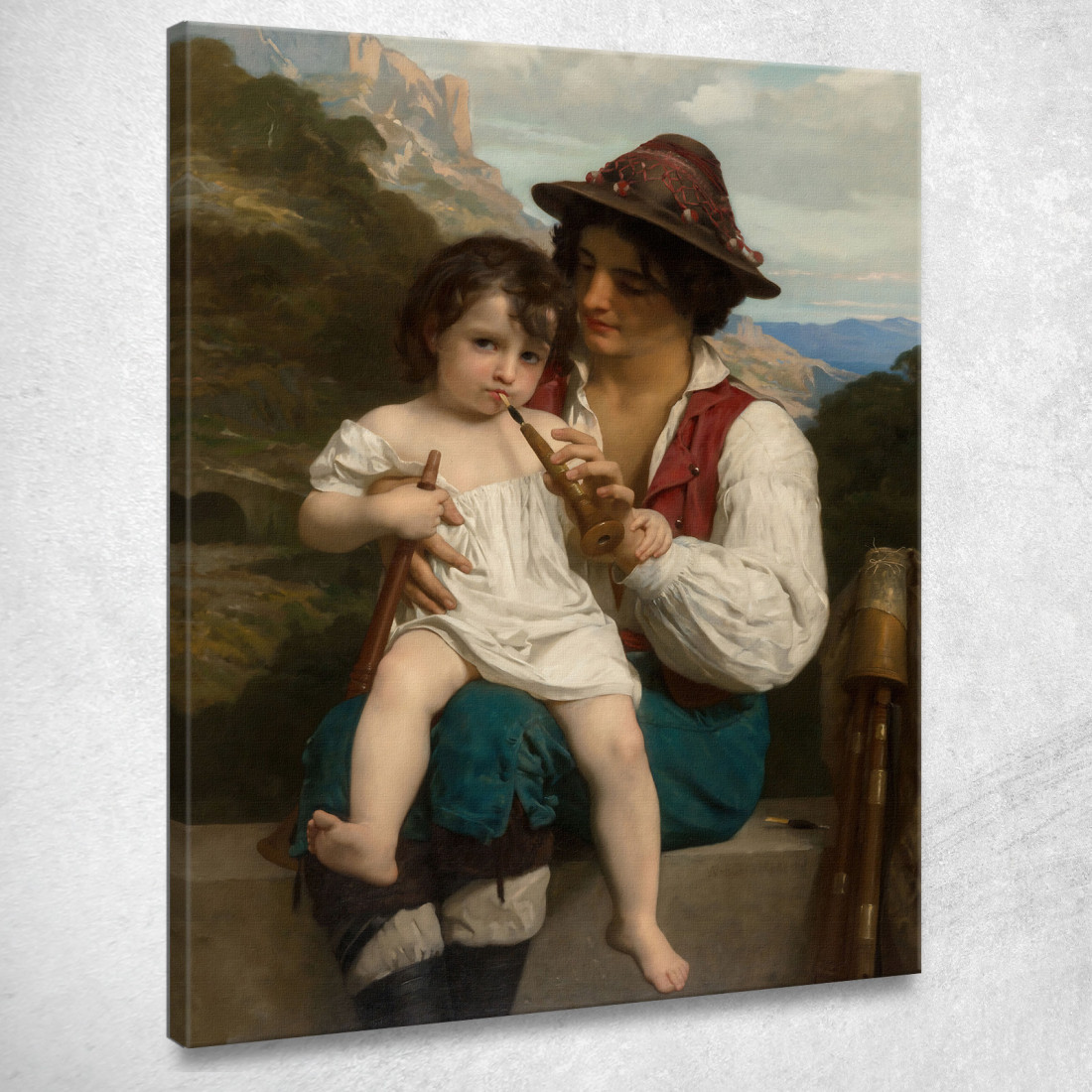La Lezione Di Flauto William Bouguereau wbg65 quadro stampato su tela La Lezione Di Flauto William Bouguereau wbg65 quadro stampato su tela