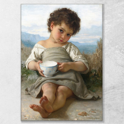 La Tazza Di Latte William Bouguereau wbg74 quadro stampato su tela