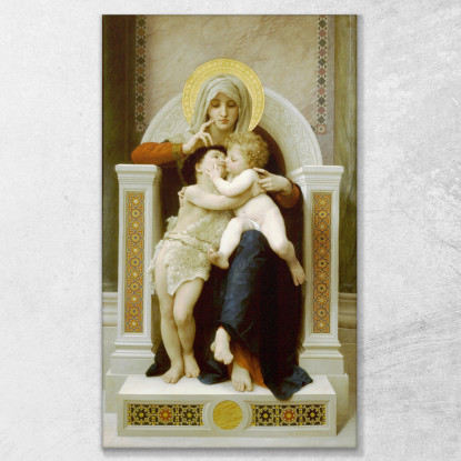 Madonna Con Bambino E Giovanni Battista William Bouguereau wbg114 quadro stampato su tela