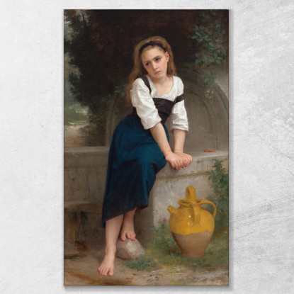 Orfano A La Fontaine William Bouguereau wbg121 quadro stampato su tela