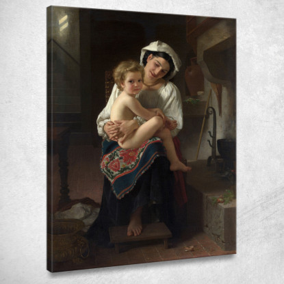 Giovane Madre Che Guarda Il Suo Bambino William Bouguereau wbg182 quadro stampato su tela