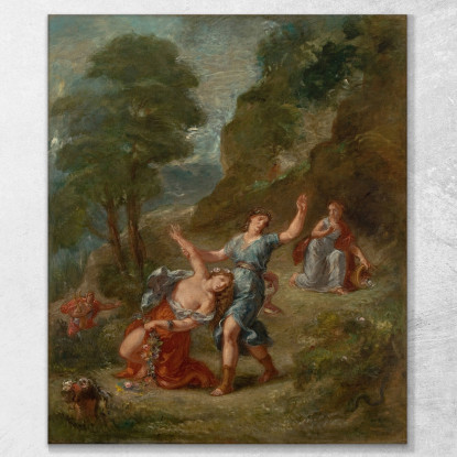 The Spring Eurydice Bitten By A Serpent While Picking Flowers Eurydice S Death Eugène Delacroix canvas print