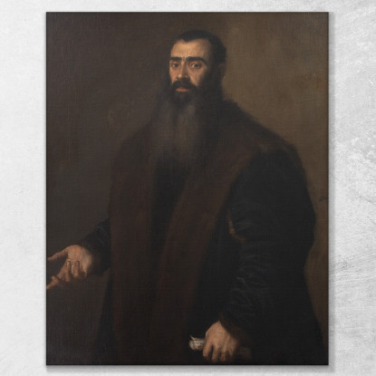 Ritratto Del Mercante E Collezionista Di Norimberga Willibald Imhoff Il Vecchio 1519-1580 Titian Tiziano Vecellio quadro stampat