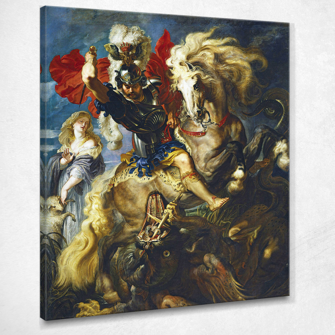 San Giorgio Combatte Il Drago Peter Paul Rubens ppr175 quadro stampato su tela San Giorgio Combatte Il Drago Peter Paul Rubens ppr175 quadro stampato su tela