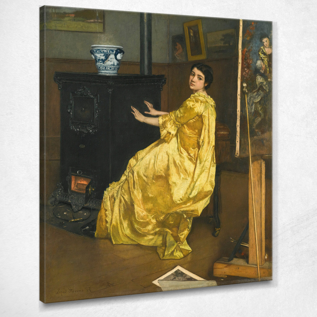 In Laboratorio Il Riposo Della Modella Alfred Stevens stal18 quadro stampato su tela In Laboratorio Il Riposo Della Modella Alfred Stevens stal18 quadro stampato su tela