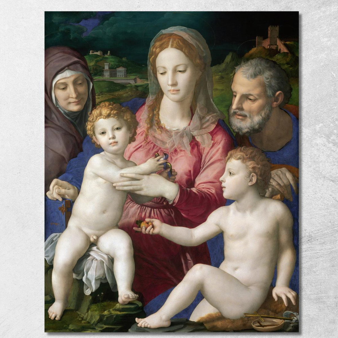 Sacra Famiglia Con Sant'Anna E San Giovannino Agnolo Bronzino abz7 quadro stampato su tela