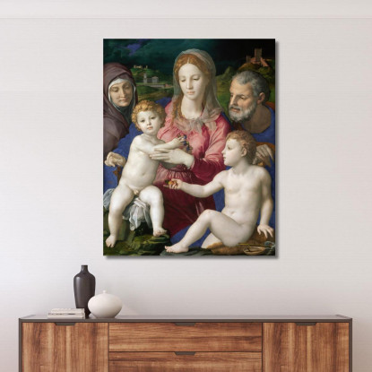 Sacra Famiglia Con Sant'Anna E San Giovannino Agnolo Bronzino abz7 quadro stampato su tela