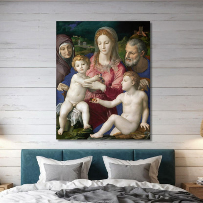 Sacra Famiglia Con Sant'Anna E San Giovannino Agnolo Bronzino abz7 quadro stampato su tela