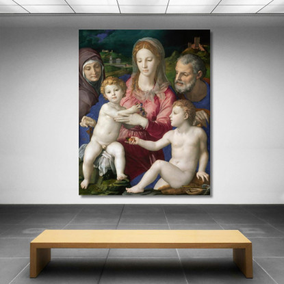 Sacra Famiglia Con Sant'Anna E San Giovannino Agnolo Bronzino abz7 quadro stampato su tela