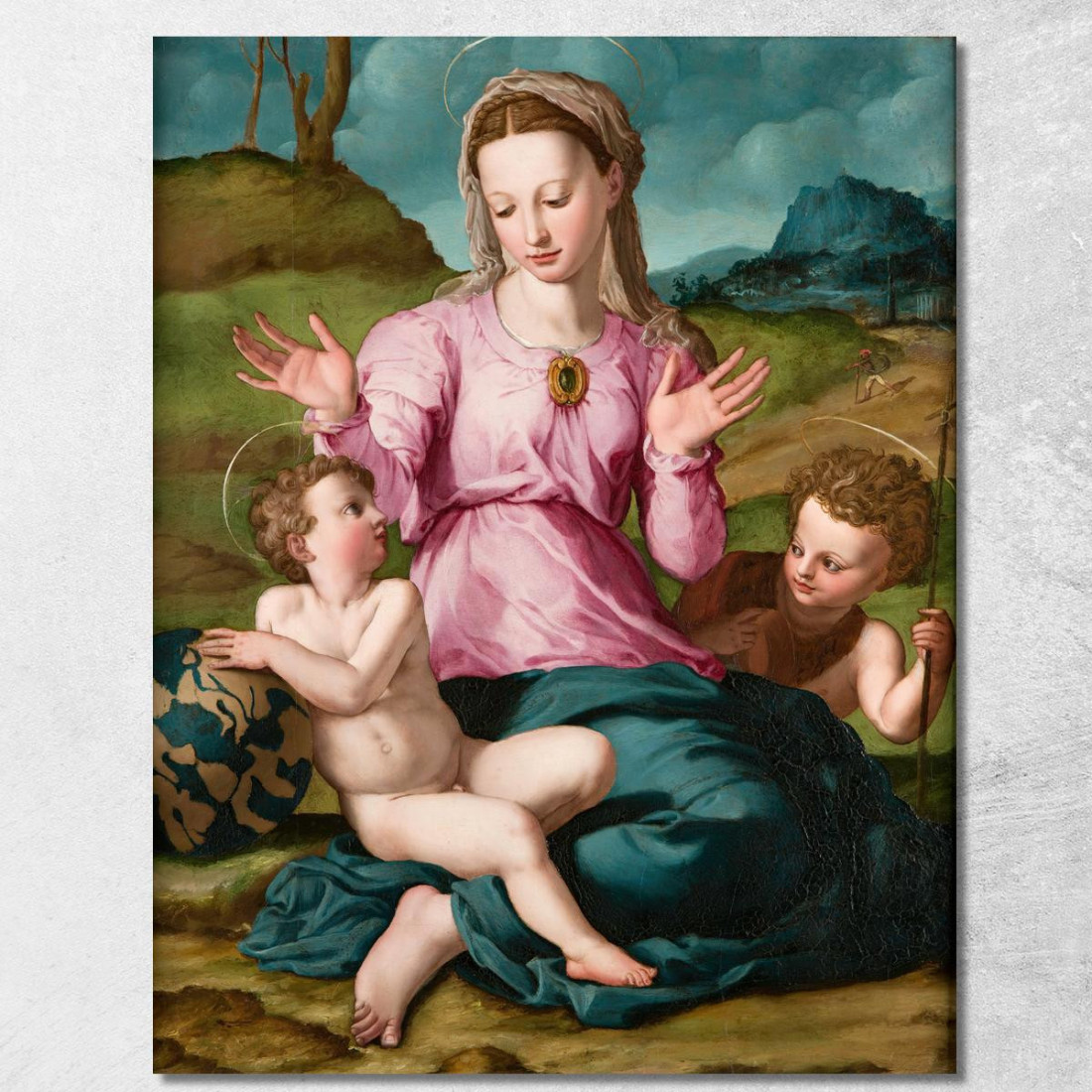 Madonna Col Bambino E San Giovanni Battista Agnolo Bronzino abz8 quadro stampato su tela Madonna Col Bambino E San Giovanni Battista Agnolo Bronzino abz8 quadro stampato su tela