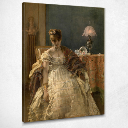 Disperato Alfred Stevens stal20 quadro stampato su tela