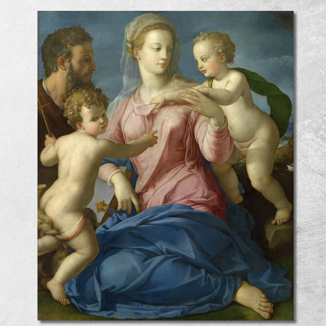 La Sacra Famiglia Con Il Bambino San Giovanni Battista Agnolo Bronzino abz19 quadro stampato su tela