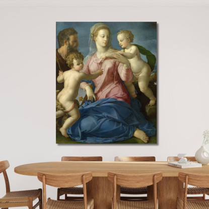 La Sacra Famiglia Con Il Bambino San Giovanni Battista Agnolo Bronzino abz19 quadro stampato su tela