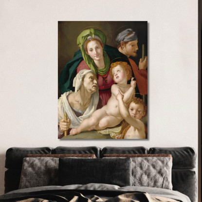 La Sacra Famiglia Agnolo Bronzino abz20 quadro stampato su tela