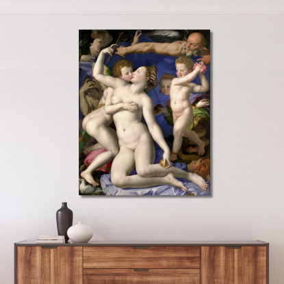 Venere Cupido Follia E Tempo Agnolo Bronzino abz23 quadro stampato su tela