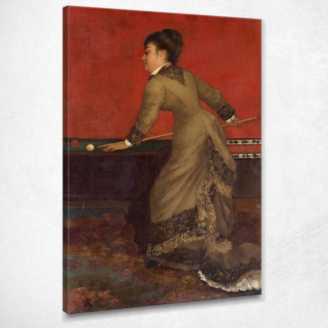 Elegante Al Biliardo Alfred Stevens stal23 quadro stampato su tela Elegante Al Biliardo Alfred Stevens stal23 quadro stampato su tela