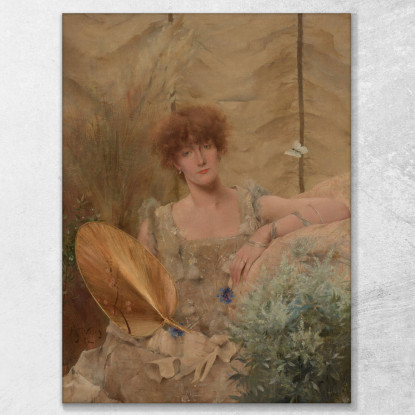 Ritratto Fedora Di Sarah Bernhardt Alfred Stevens stal26 quadro stampato su tela