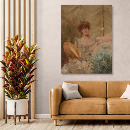 Ritratto Fedora Di Sarah Bernhardt Alfred Stevens stal26 quadro stampato su tela