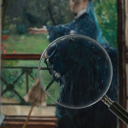 Donna Sul Balcone Alfred Stevens stal27 quadro stampato su tela