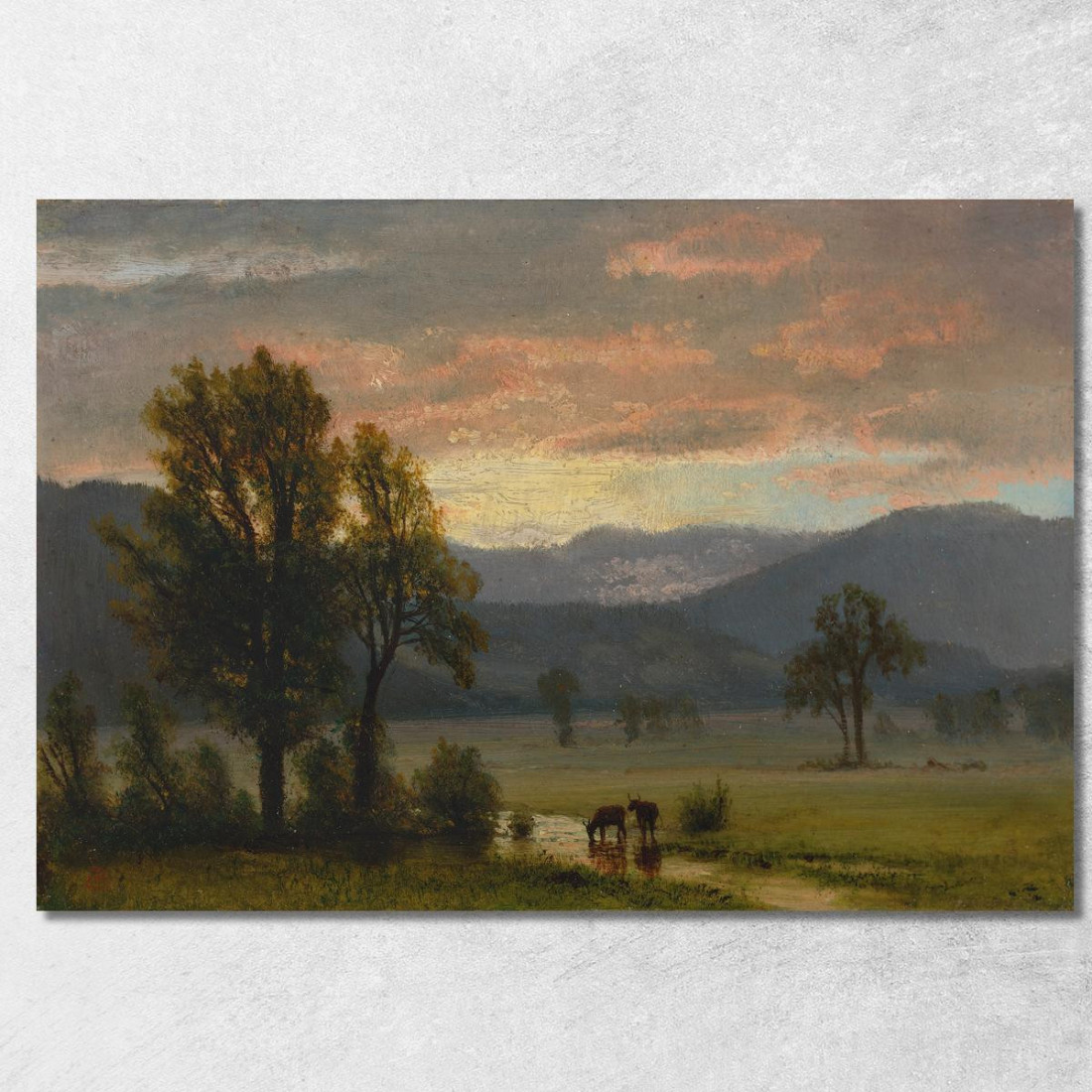 Paesaggio Con Bestiame Albert Bierstadt abr49 quadro stampato su tela Paesaggio Con Bestiame Albert Bierstadt abr49 quadro stampato su tela