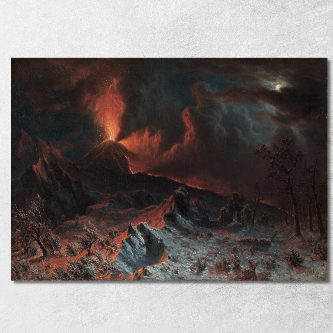 Il Vesuvio A Mezzanotte Albert Bierstadt abr65 quadro stampato su tela Il Vesuvio A Mezzanotte Albert Bierstadt abr65 quadro stampato su tela
