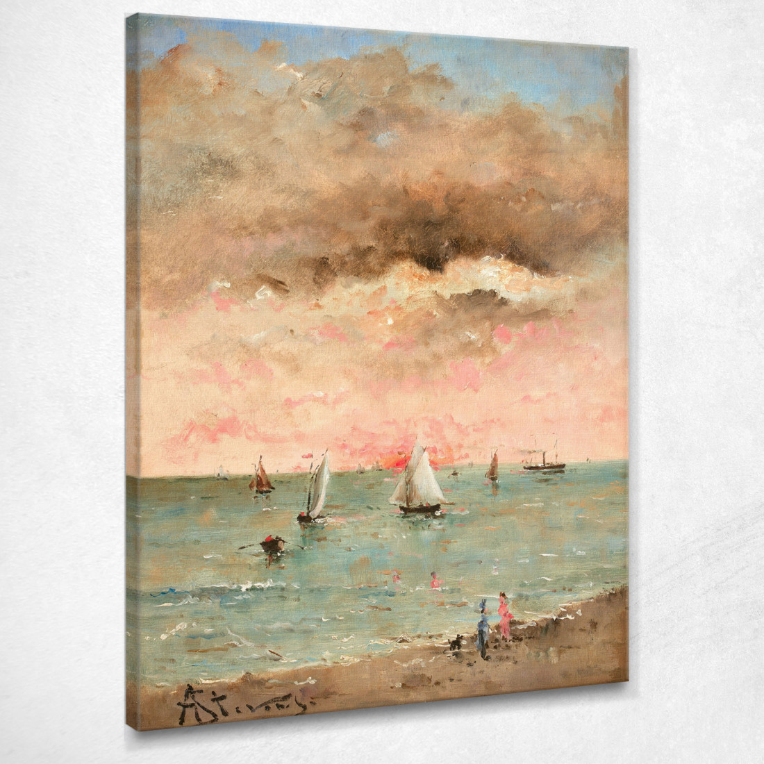 Figure Sulla Spiaggia Al Tramonto Alfred Stevens stal31 quadro stampato su tela Figure Sulla Spiaggia Al Tramonto Alfred Stevens stal31 quadro stampato su tela