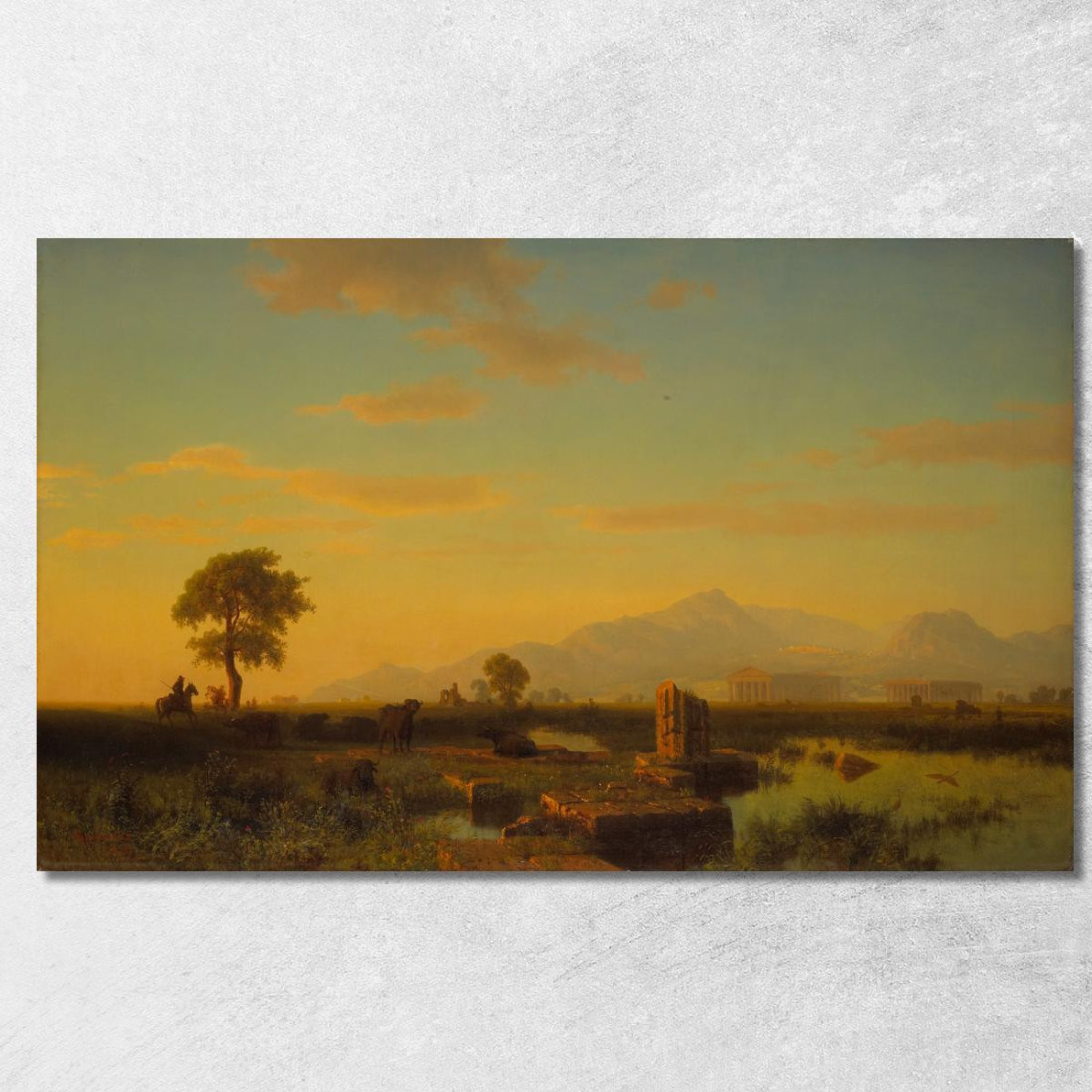 Rovine Di Paestum Albert Bierstadt abr85 quadro stampato su tela Rovine Di Paestum Albert Bierstadt abr85 quadro stampato su tela