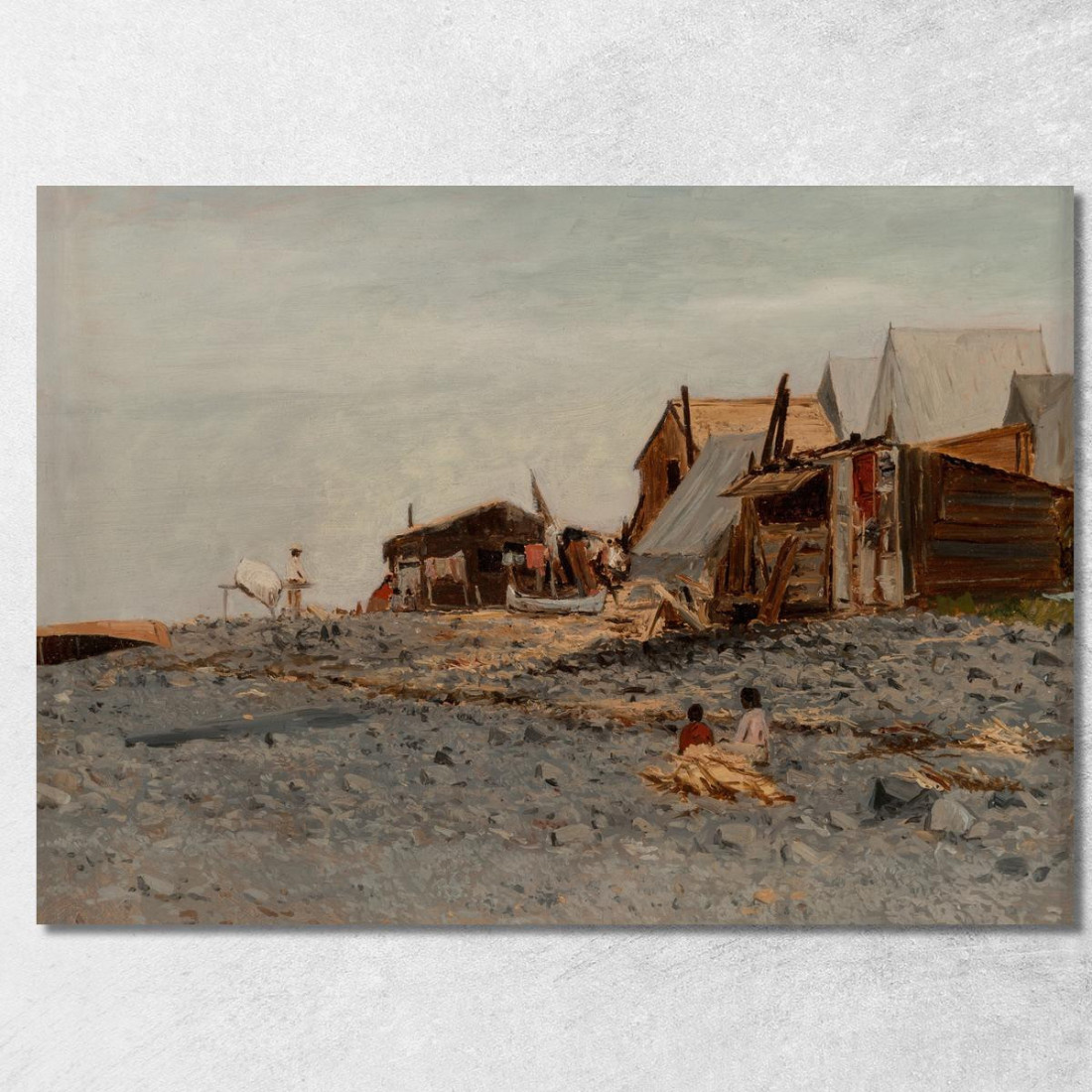Villaggio Della Pesca Del Salmone Albert Bierstadt abr87 quadro stampato su tela Villaggio Della Pesca Del Salmone Albert Bierstadt abr87 quadro stampato su tela