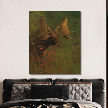 Studio Di Un Alce Albert Bierstadt abr94 quadro stampato su tela