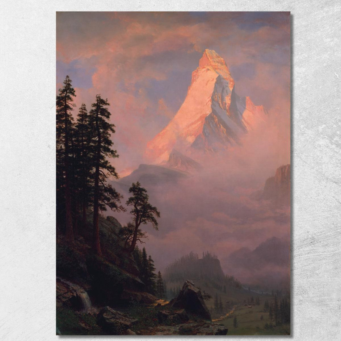 Alba Sul Cervino Albert Bierstadt abr102 quadro stampato su tela Alba Sul Cervino Albert Bierstadt abr102 quadro stampato su tela