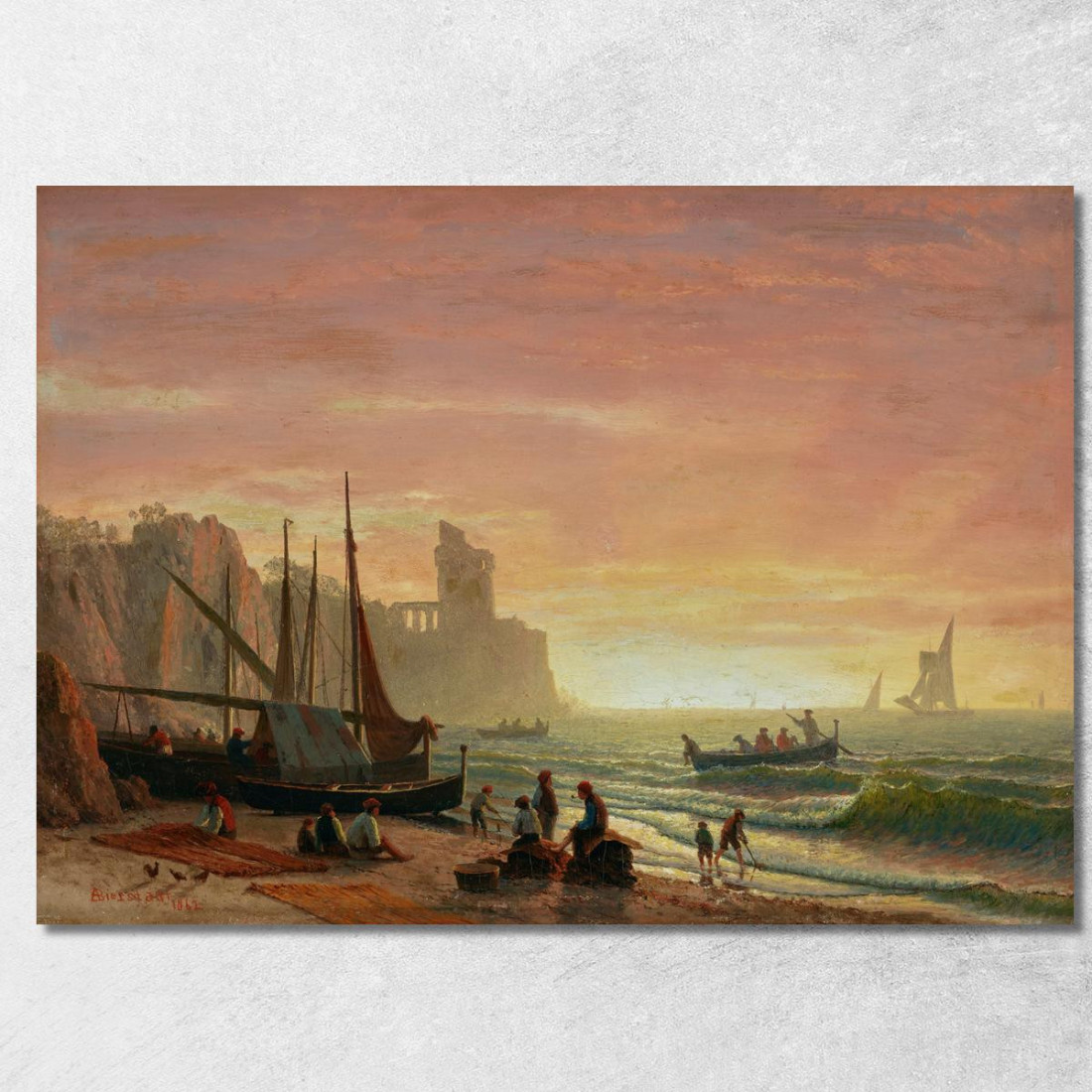 La Flotta Da Pesca Albert Bierstadt abr106 quadro stampato su tela La Flotta Da Pesca Albert Bierstadt abr106 quadro stampato su tela