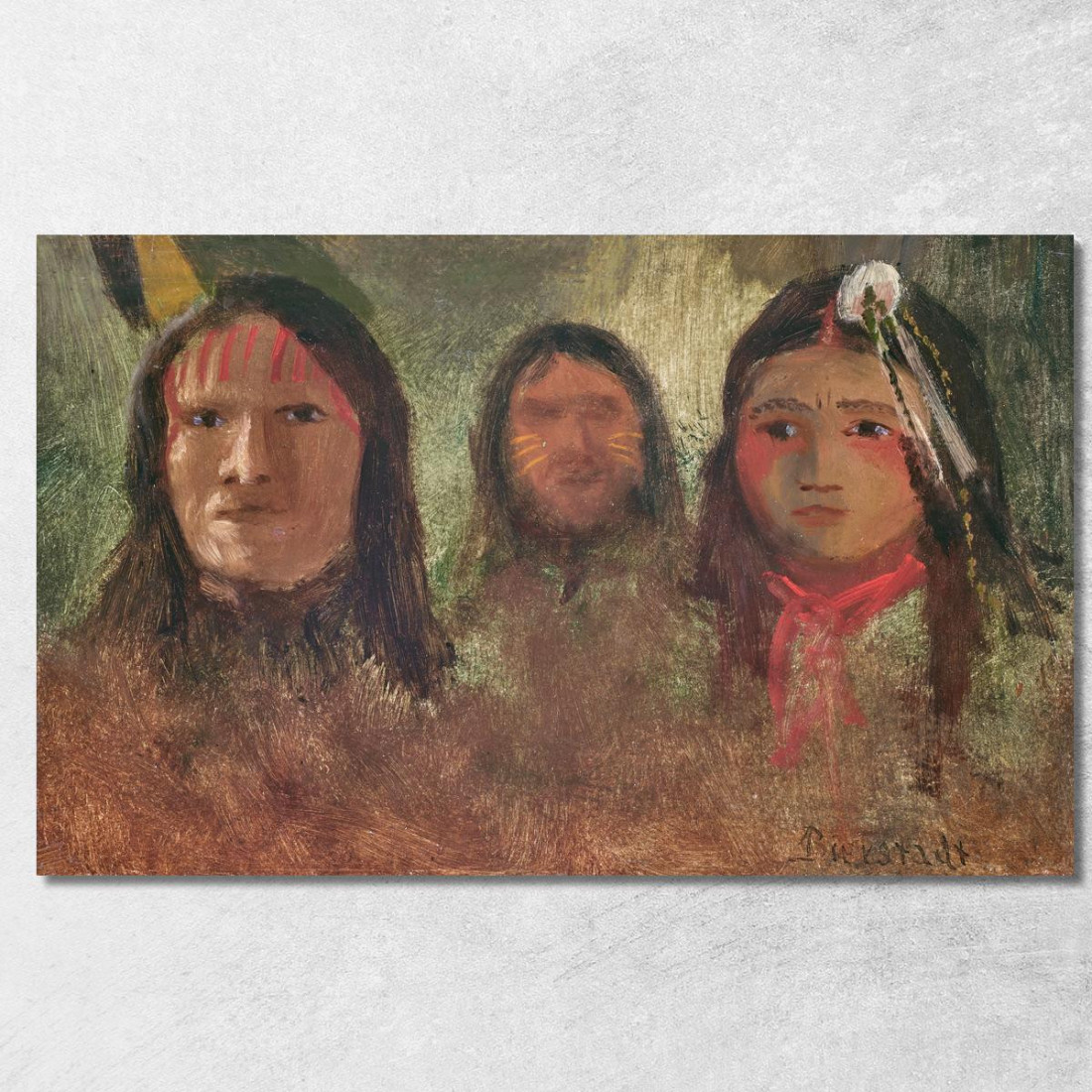 Tre Indiani Albert Bierstadt abr115 quadro stampato su tela Tre Indiani Albert Bierstadt abr115 quadro stampato su tela