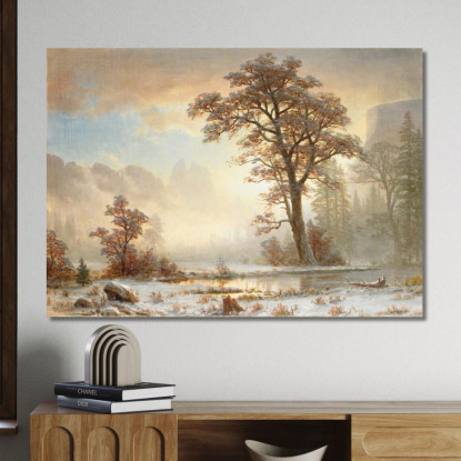 Valle Dello Yosemite: Prima Nevicata Dell'Anno Albert Bierstadt abr122 quadro stampato su tela