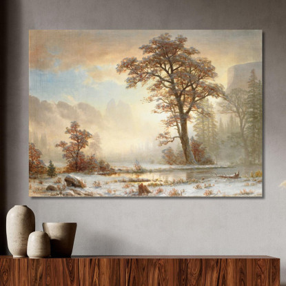 Valle Dello Yosemite: Prima Nevicata Dell'Anno Albert Bierstadt abr122 quadro stampato su tela
