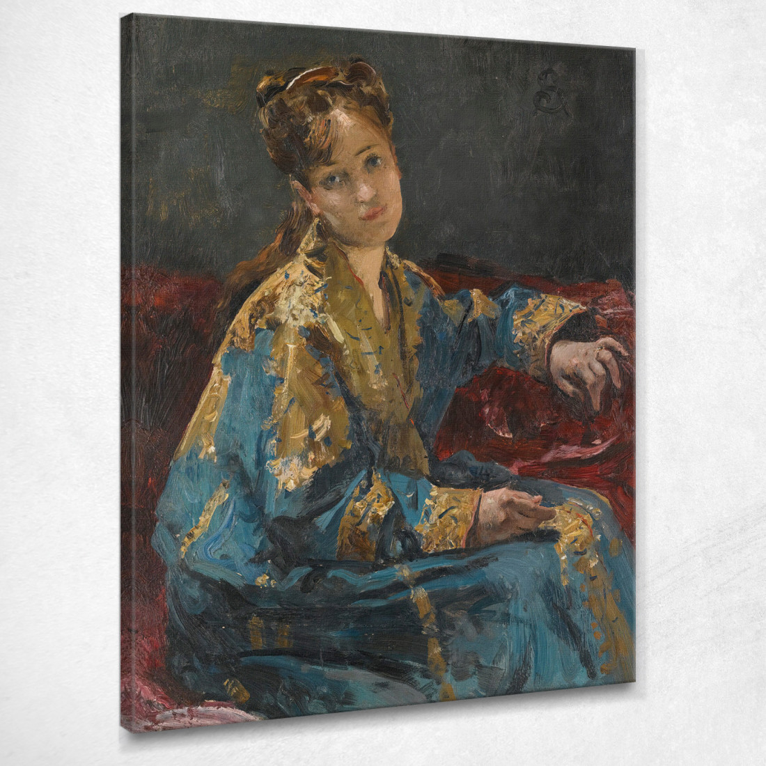 La Signora In Blu Alfred Stevens stal39 quadro stampato su tela La Signora In Blu Alfred Stevens stal39 quadro stampato su tela